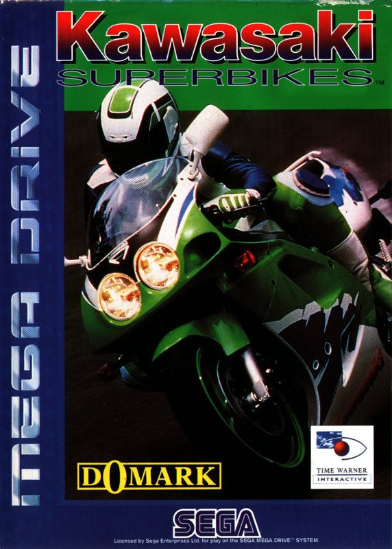 Kawasaki SuperBike Challenge box art for Sega Mega Drive